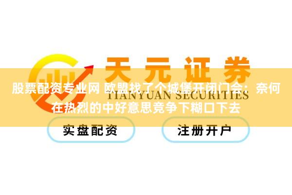 股票配资专业网 欧盟找了个城堡开闭门会：奈何在热烈的中好意思竞争下糊口下去