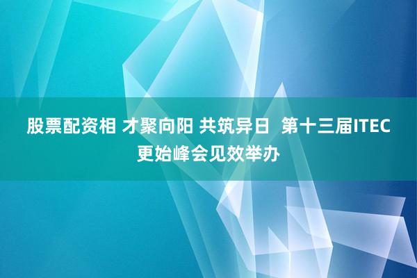 股票配资相 才聚向阳 共筑异日  第十三届ITEC更始峰会见效举办