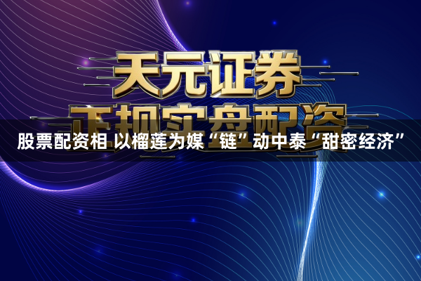 股票配资相 以榴莲为媒“链”动中泰“甜密经济”